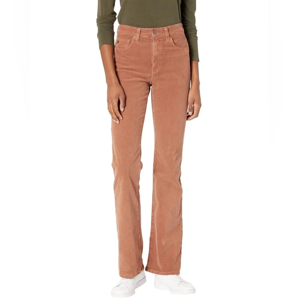 AG Alexxis High Rise Vintage Boot corduroy jeans tall long inseam pants Brown 27 - Picture 2 of 10